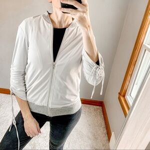 Iris Setlakwe Ruched Sleeve Bomber Jacket